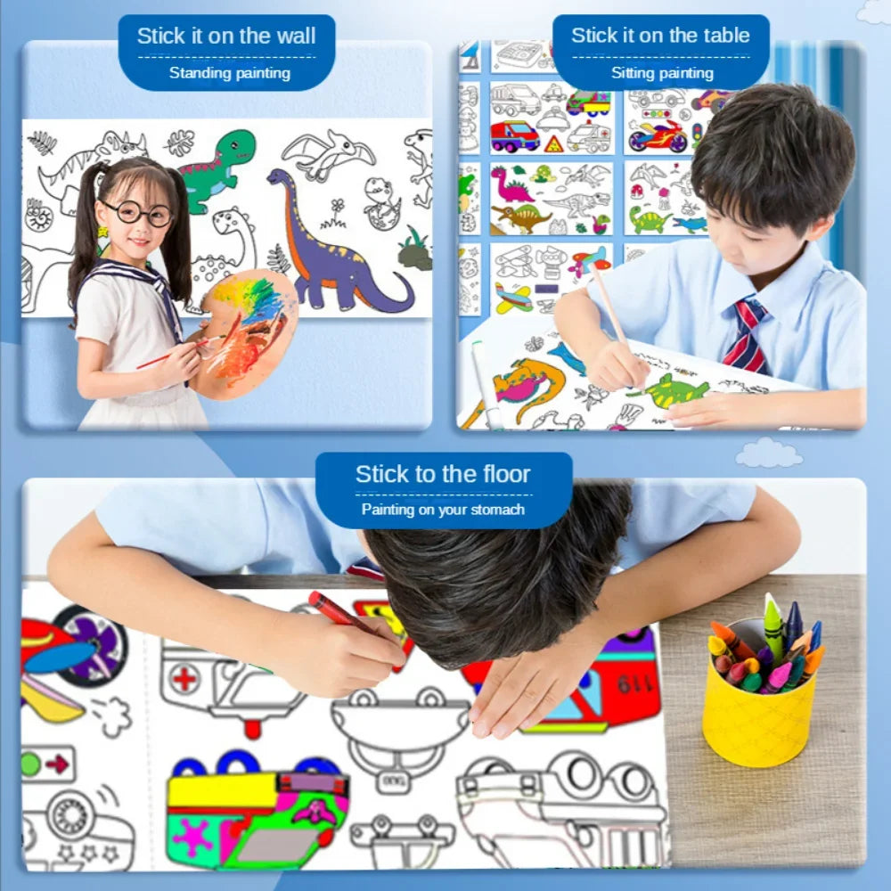 Children's Drawing Roll – DIY Sticky Graffiti Paper