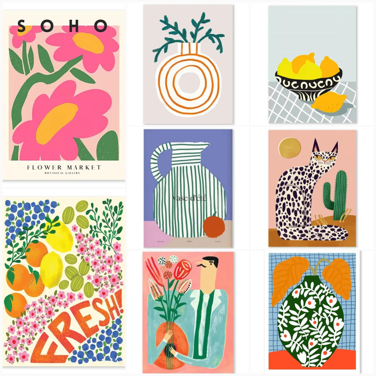 Colorful Matisse Inspired Gallery Wall Prints