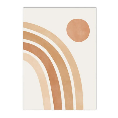 boho sun and rainbow with deer kids canvas wall art