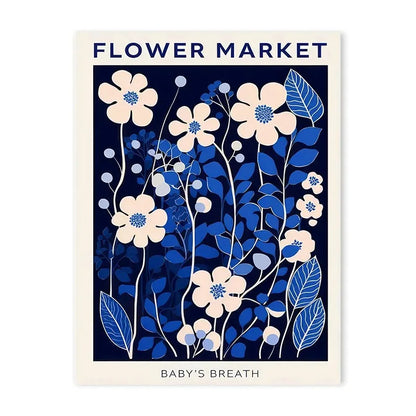 Classic Blue Flower Canvas