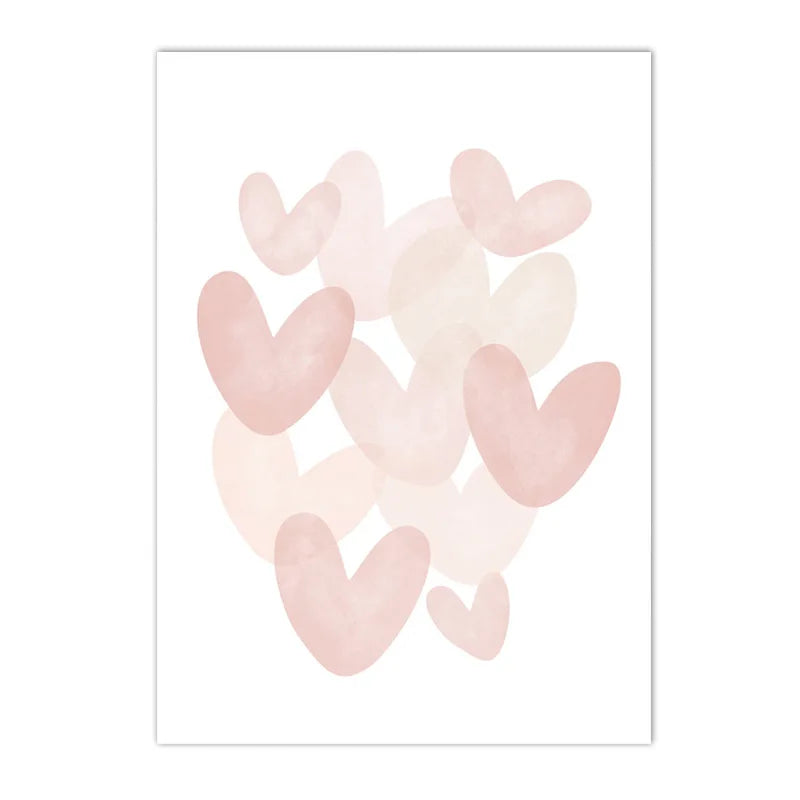 pink “you are my sunshine” with hearts and sun kids canvas wall art