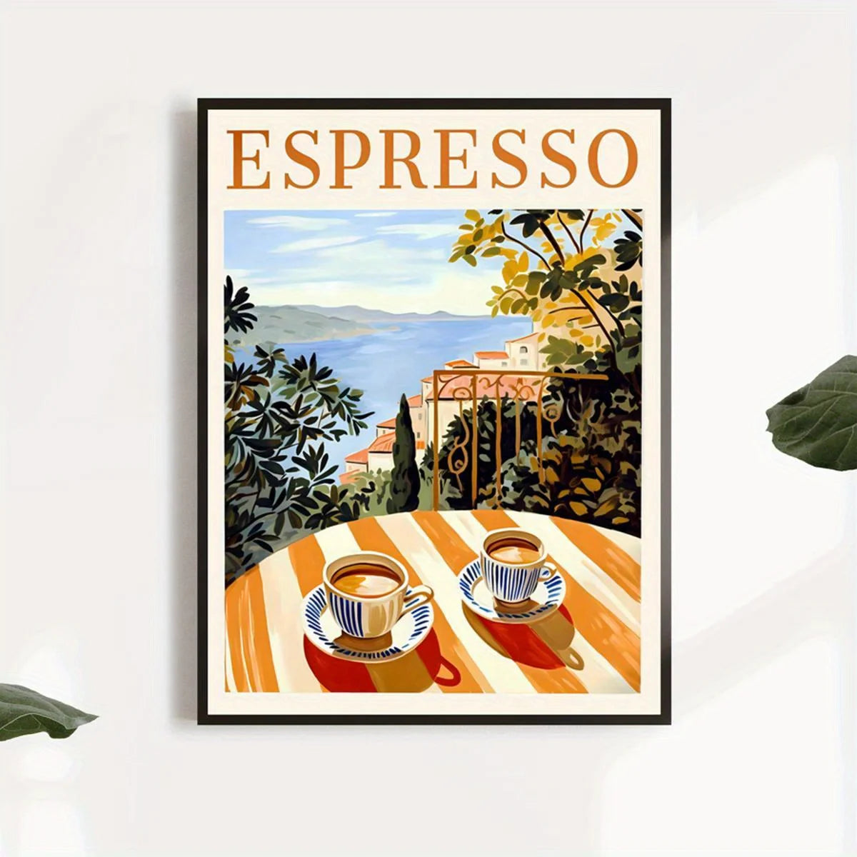 vintage mid century italian espresso coffee canvas wall art