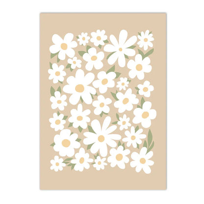 minimalist line drawing of a daisy botanical canvas