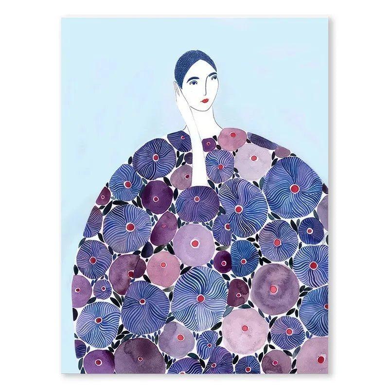 Abstract Tulips & Violets Canvas