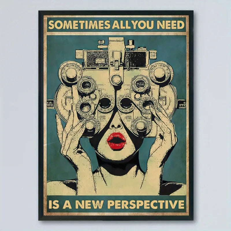 art deco ophthalmology head illustration frameless canvas