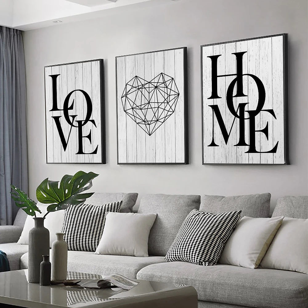 Love & Home Canvas Print - Set Of 3
