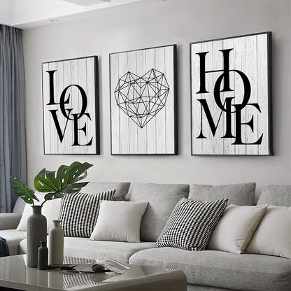 Love & Home Canvas Print - Set Of 3