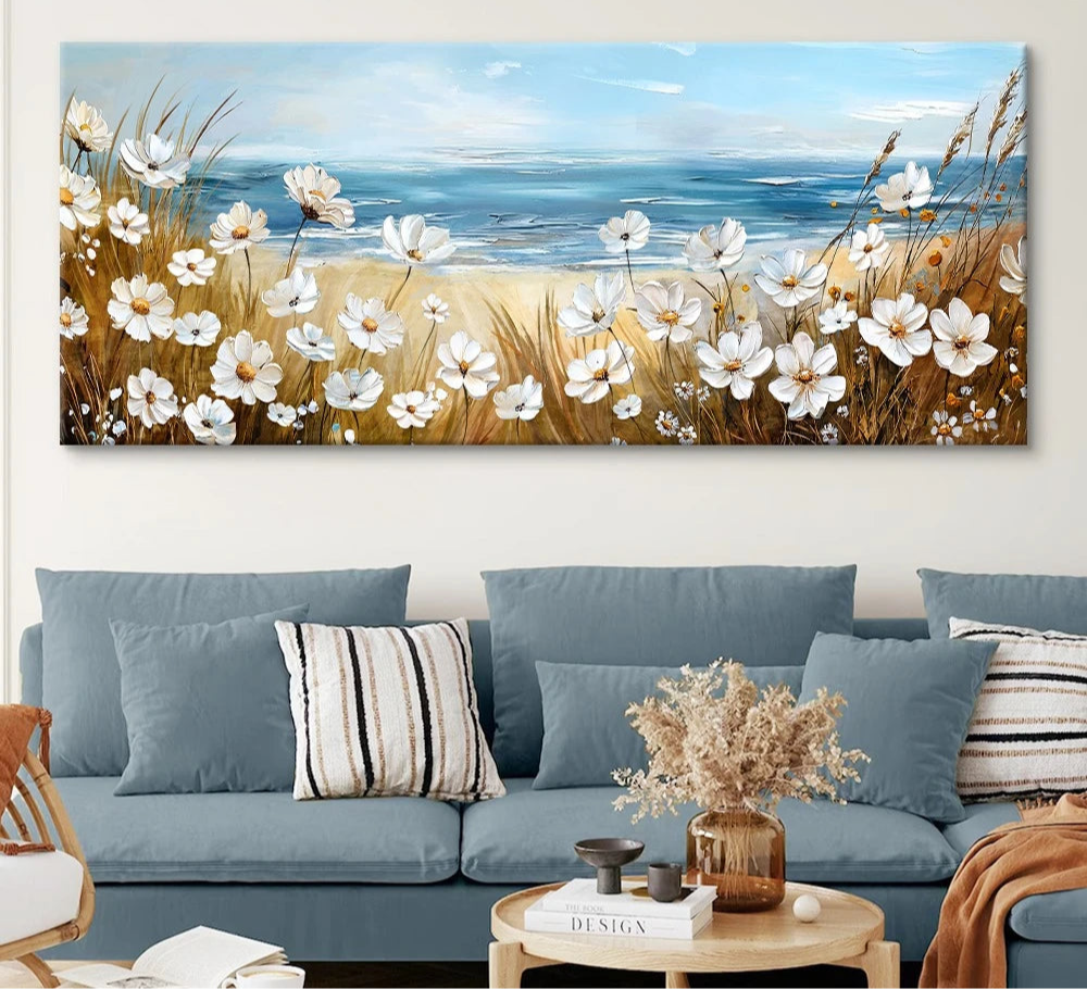 Modern White Floral Canvas - Set Of 3