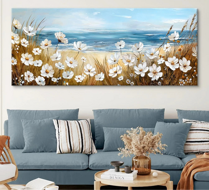 Modern White Floral Canvas - Set Of 3
