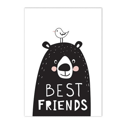 black and white canvas with arrows alphabet and numbers for kids room