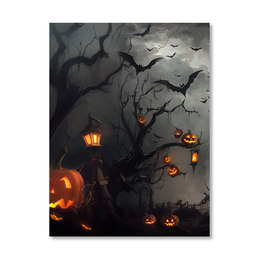 Vintage Dark Halloween Canvas Prints