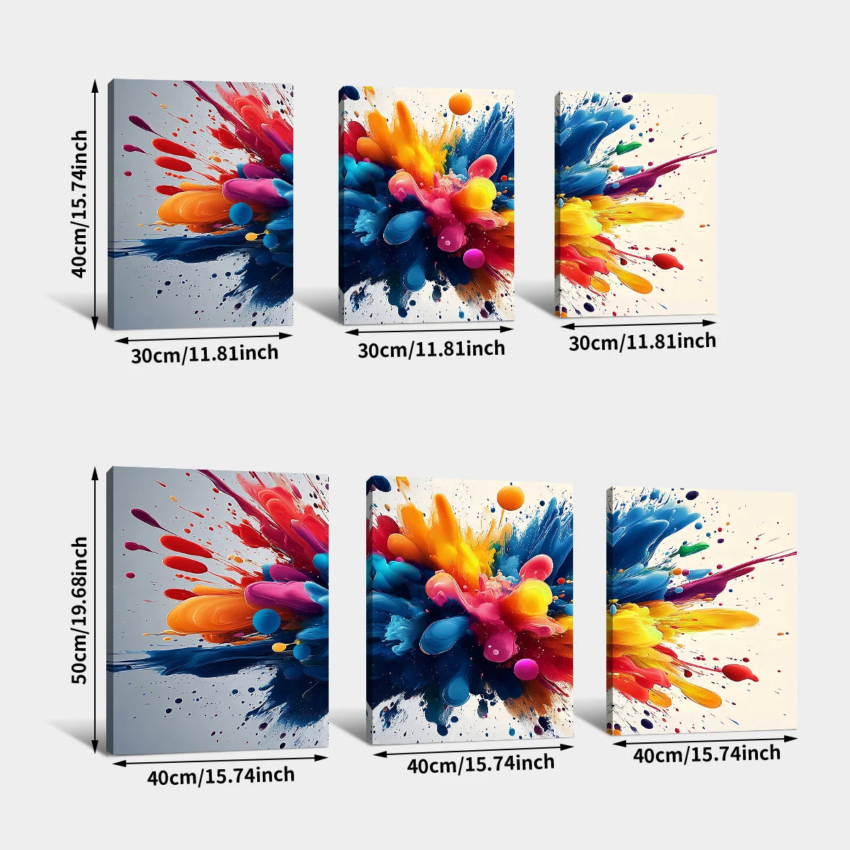 Colourful Smoke Abstract Canvas - Set Of 3