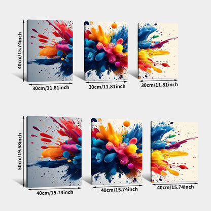 Colourful Smoke Abstract Canvas - Set Of 3