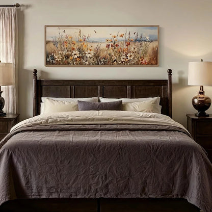 retro rustic wildflowers field farmhouse boho canvas