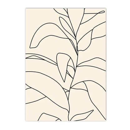 minimalist line drawing of a daisy botanical canvas