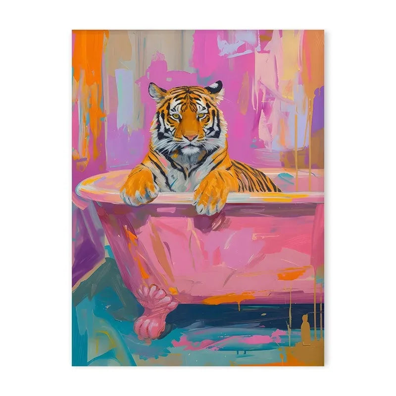 Colorful Bathtub Animals Canvas Print