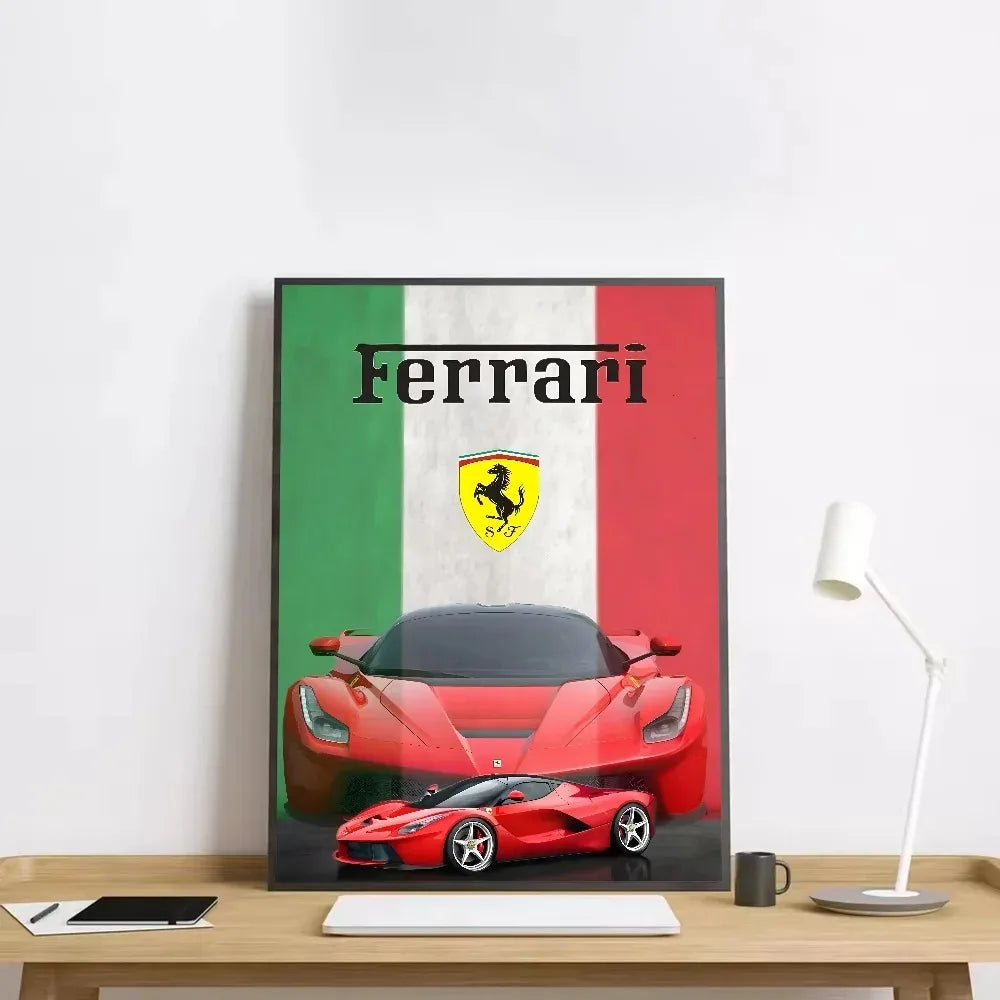 Classic red Italian sports car canvas wall art