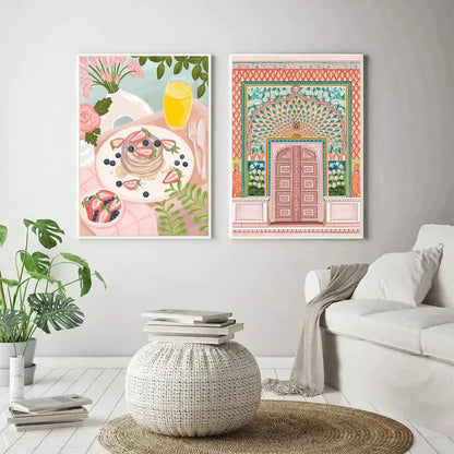 Moroccan Parrot & Lemon Flower Canvas