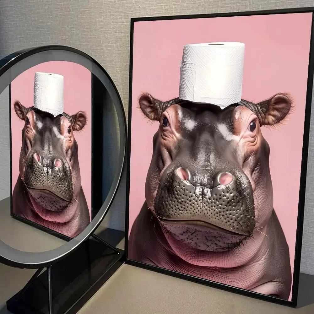 Cute Animals Toilet Paper Canvas