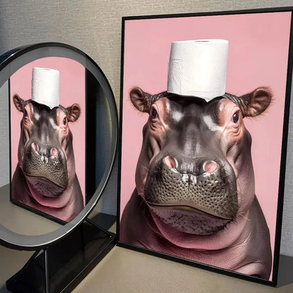 Cute Animals Toilet Paper Canvas