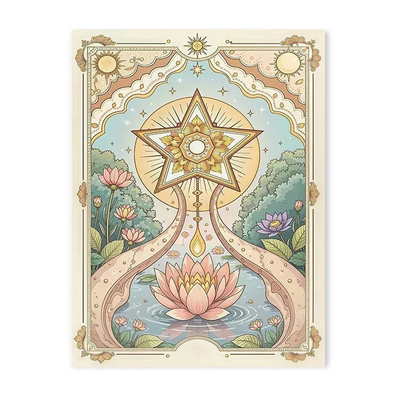 Tarot Sun & Moon Lotus Flower Canvas