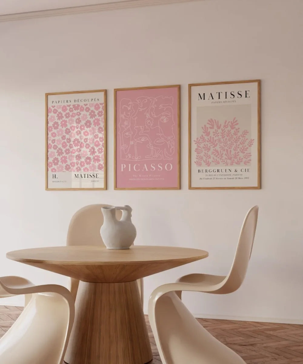 Pink Matisse "Picasso" Wall Art - Set Of 3