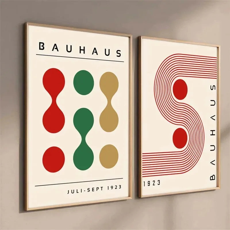 Modern Bauhaus Geometric Canvas