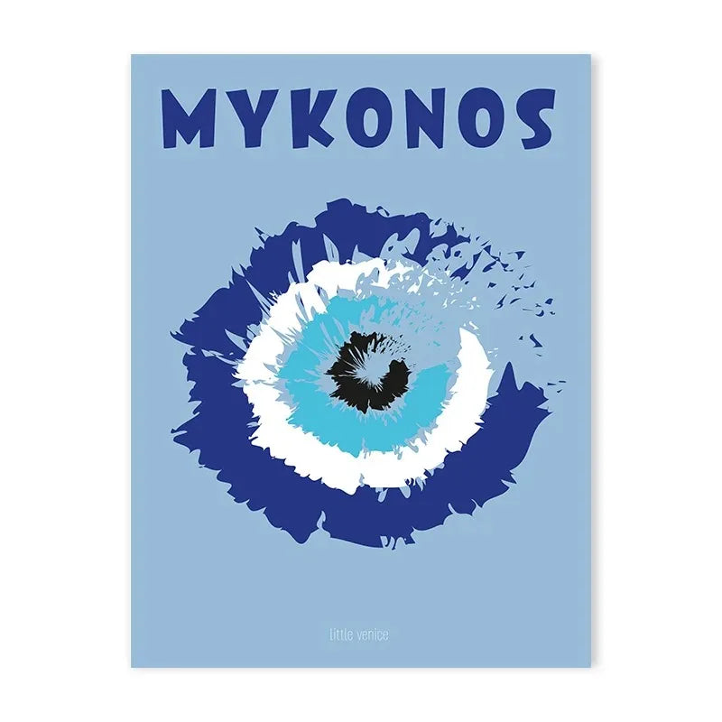 Coastal cowgirl beach aesthetic canvas wall art in light blue