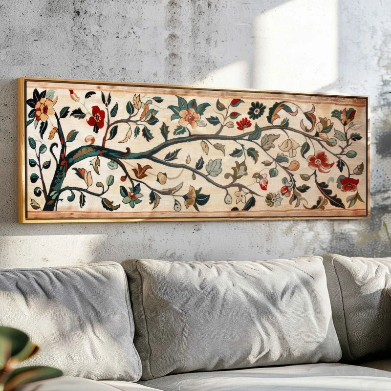 vintage tapestry floral boho unframed canvas wall art