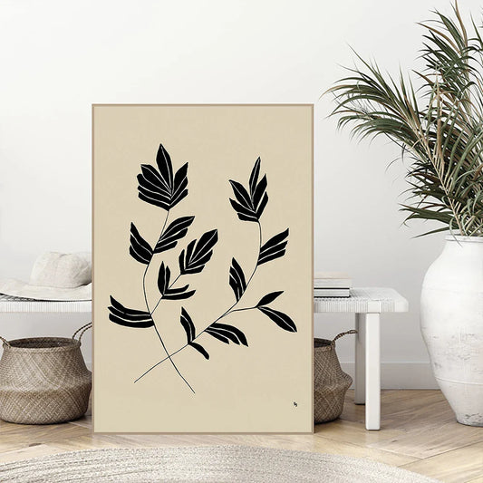 Mid-Century Botanical Abstract Canvas Print