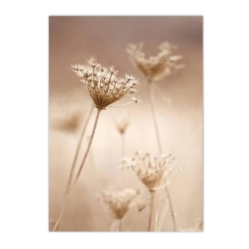 beige reed grass landscape with bridge nordic canvas