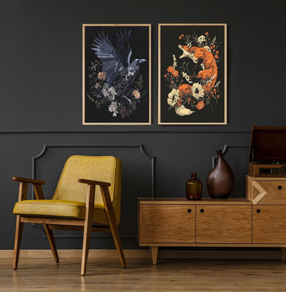 Floral Gothic Canvas Prints