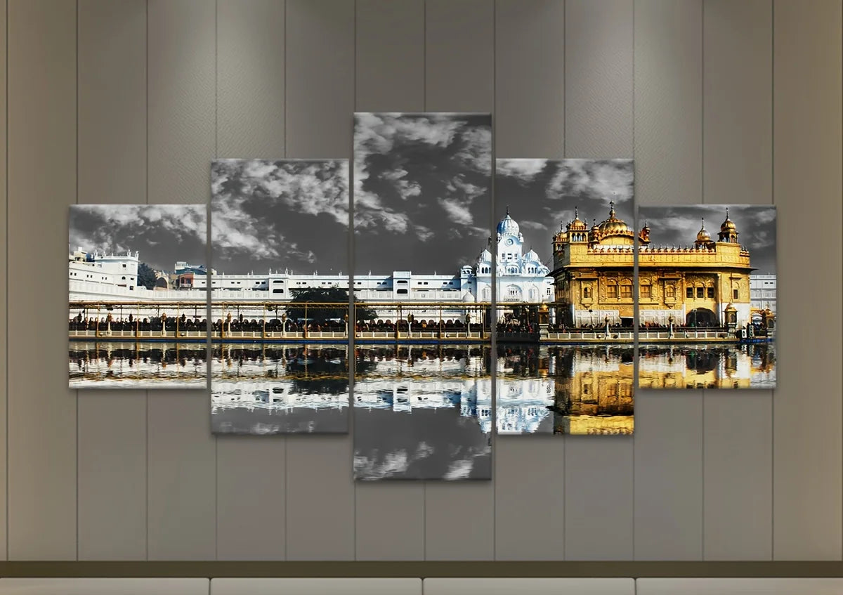 Golden Temple Canvas Set - Set Of 5
