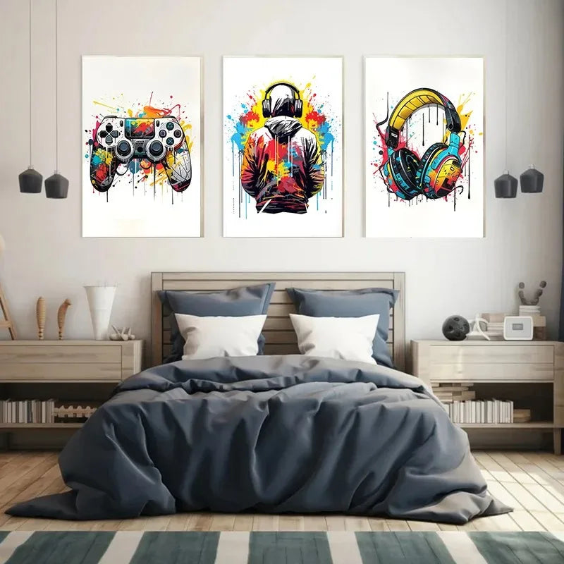 Abstract Colourful Graffiti Gaming Canvas