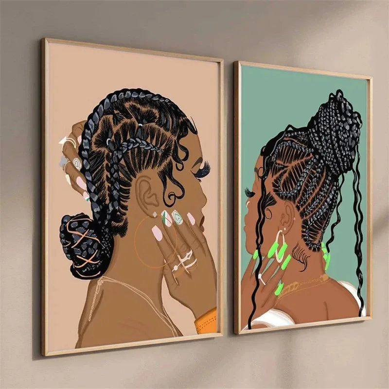 Cultural Hair Representation Art Canvas