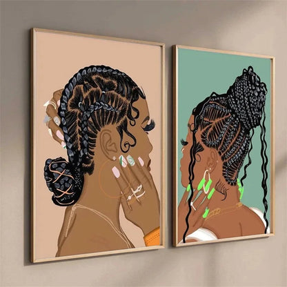 Cultural Hair Representation Art Canvas