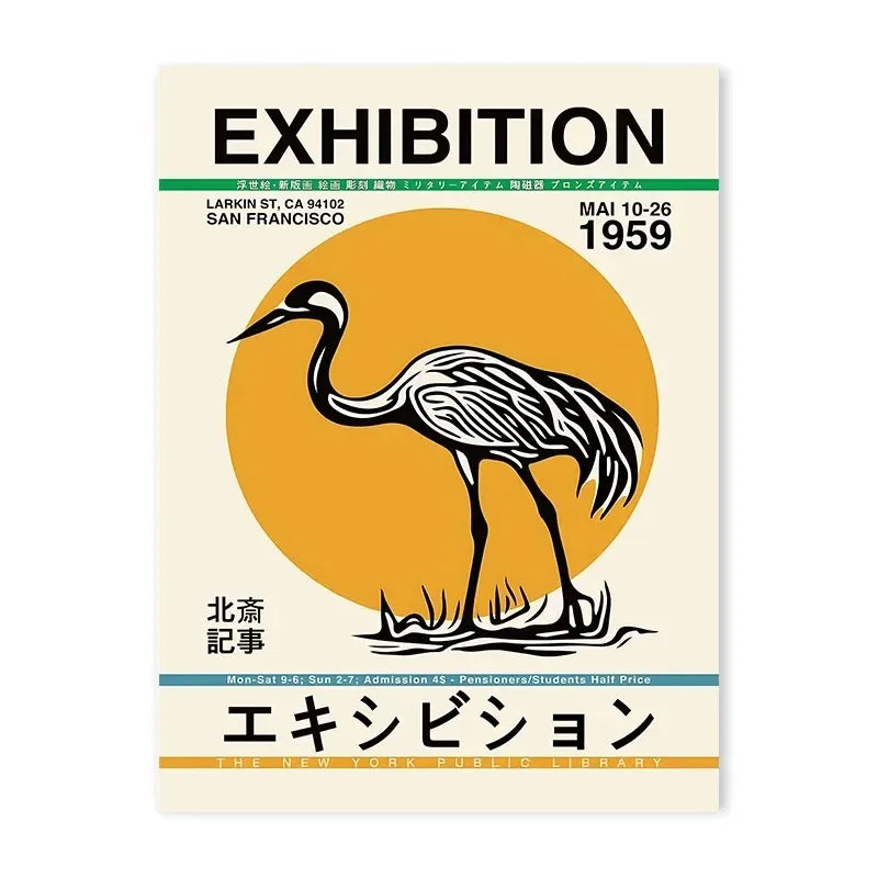 Japanese Crane Exhibition Canvas Print