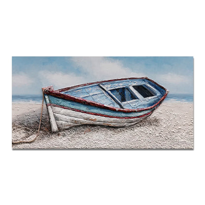 Abstract Nordic Seaside Boats Canvas