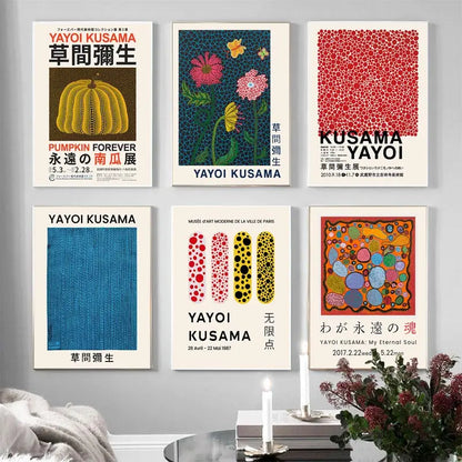 kusama inspired abstract dots nordic gallery canvas