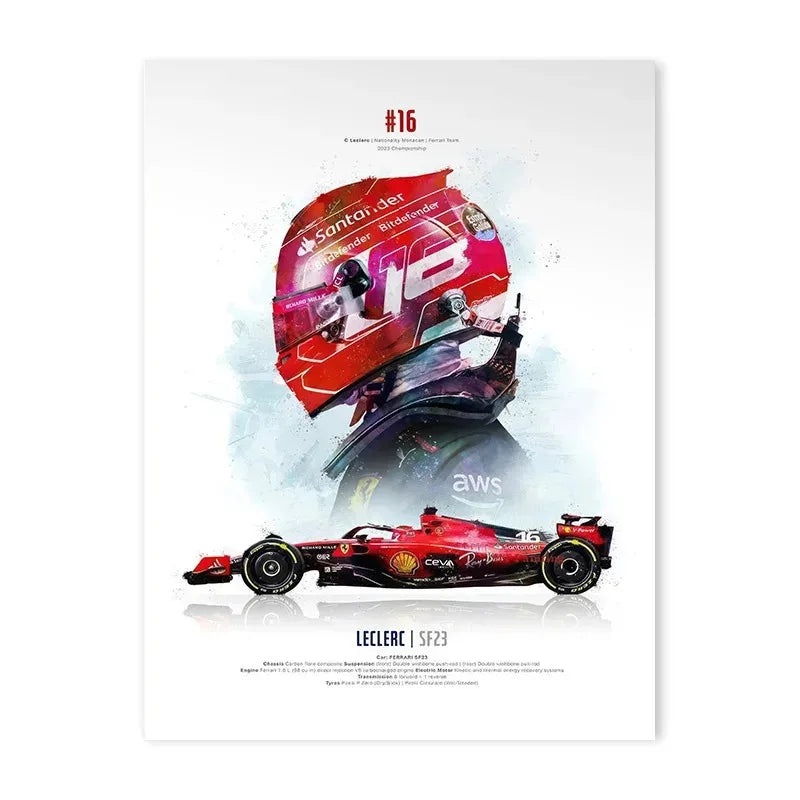 Colorful Racer Car Canvas