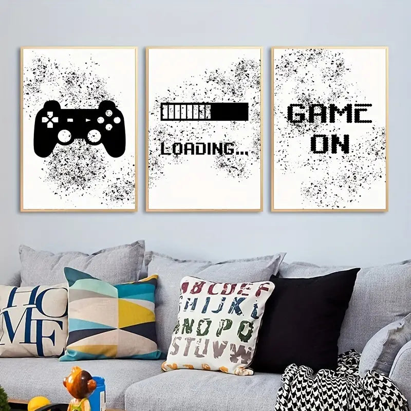 Gaming Graffiti Canvas Print - Set Of 3