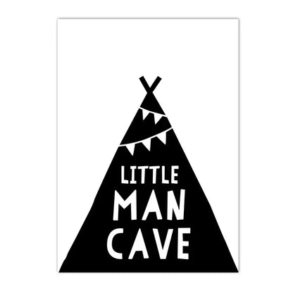 black and white canvas with arrows alphabet and numbers for kids room