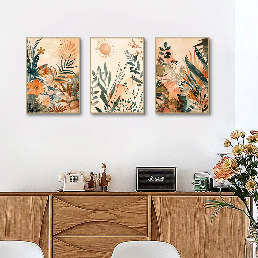 Boho Floral Canvas Prints