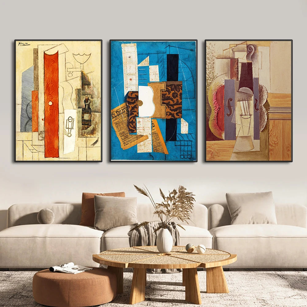 Pablo Picasso Collage Guitar Canvas