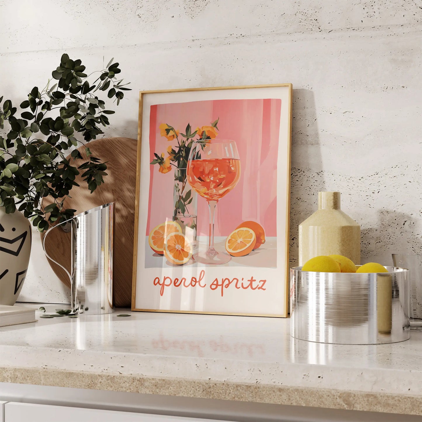 Vintage cocktail alphabet retro bar canvas wall art