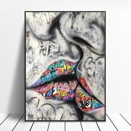 Street Graffiti Gestures Canvas Wall Art