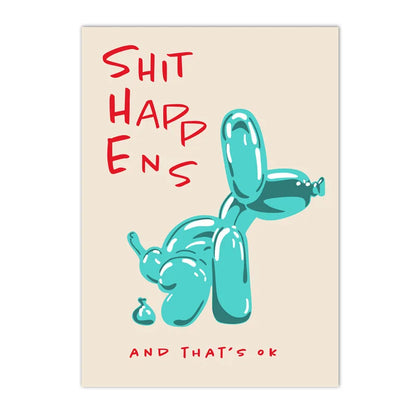 Shit Happens Balloon Dog Canvas Print