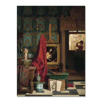 renaissance-style figures with architectural motifs vintage canvas wall art