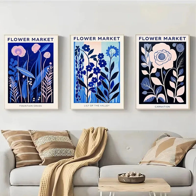 Classic Blue Flower Canvas