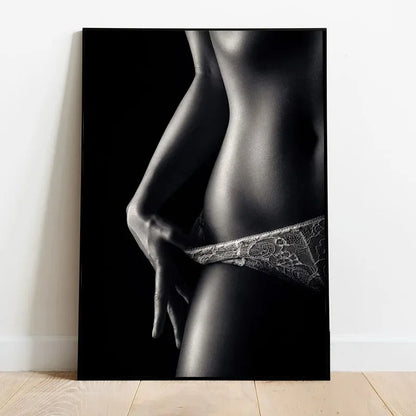 tasteful black and white nude figure canvas wall art